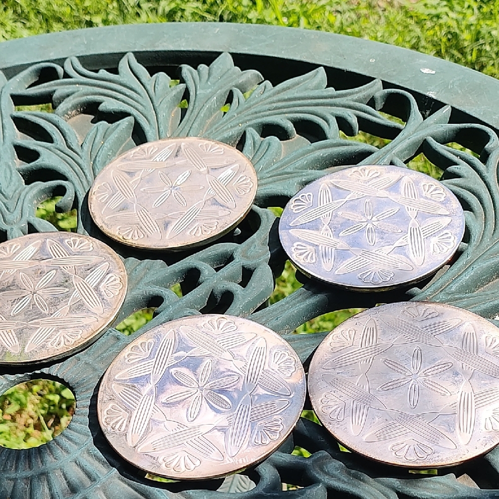 Elegant Silver Coasters Set